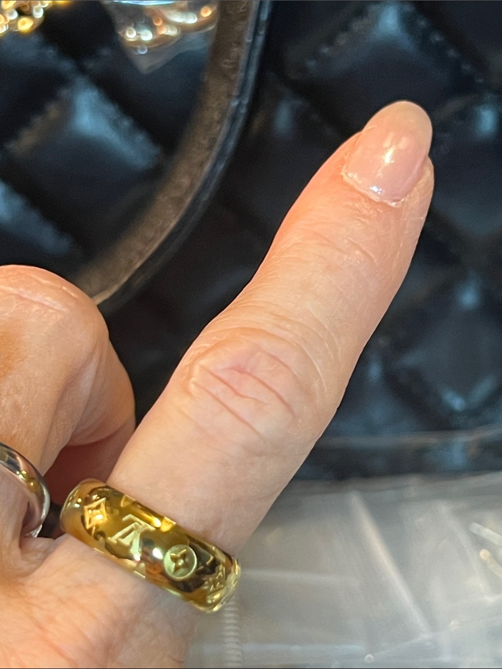 Gold Embossed Logo Dome Ring - Size Unknown Size 7